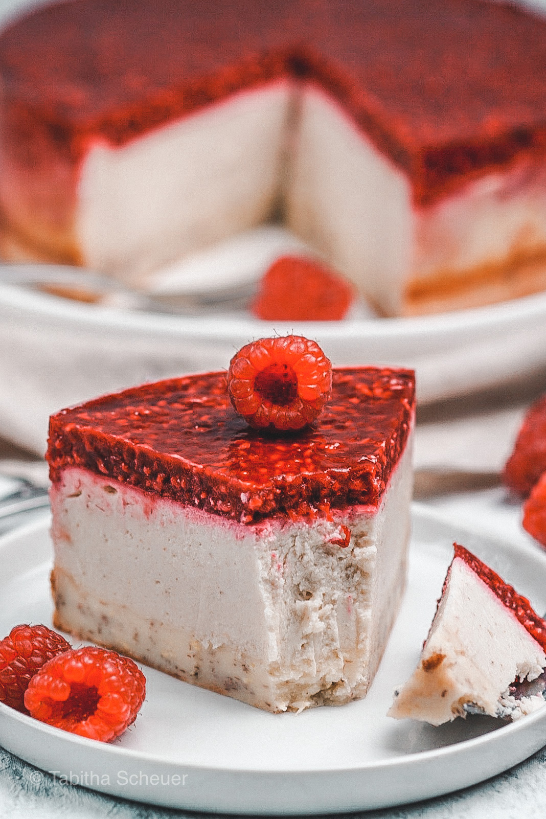 Rezept für einfachen Käsekuchen mit Himbeer-Topping Rezept für einfachen Käsekuchen mit Himbeer-Topping